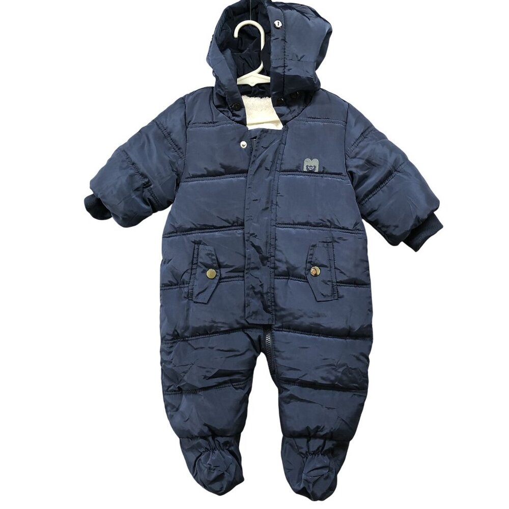 Baby Puffer Snowsuit Jacket - Navy